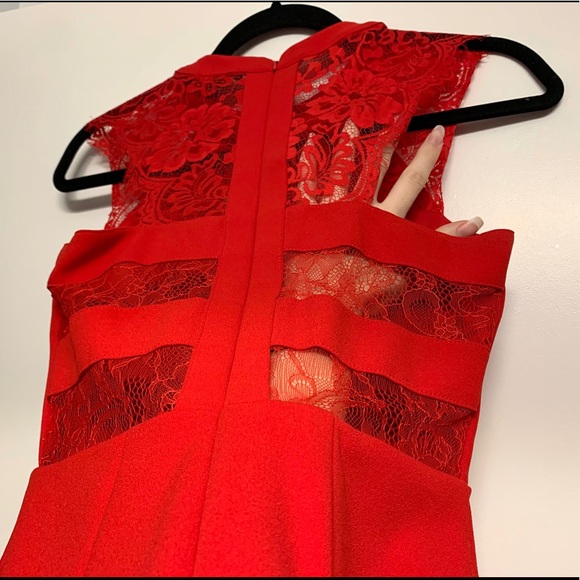 EXPRESS Little Red Dress Size 00 - Picture 4 of 11